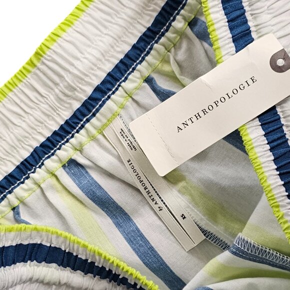 Anthropologie Boxy Bermuda Shorts Striped Tie Waist Cotton Beachy Size XS NWT - Picture 8 of 10